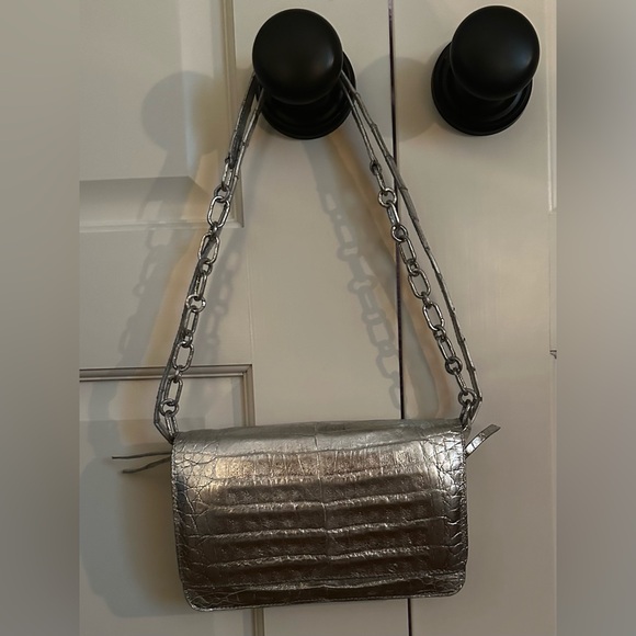 Nancy Gonzalez Metallic Crocodile Wallet On Chain| - Picture 8 of 9